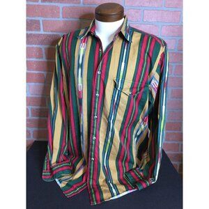 Vintage Nautica Mens Shirt Button Front Southwestern Large Rancher